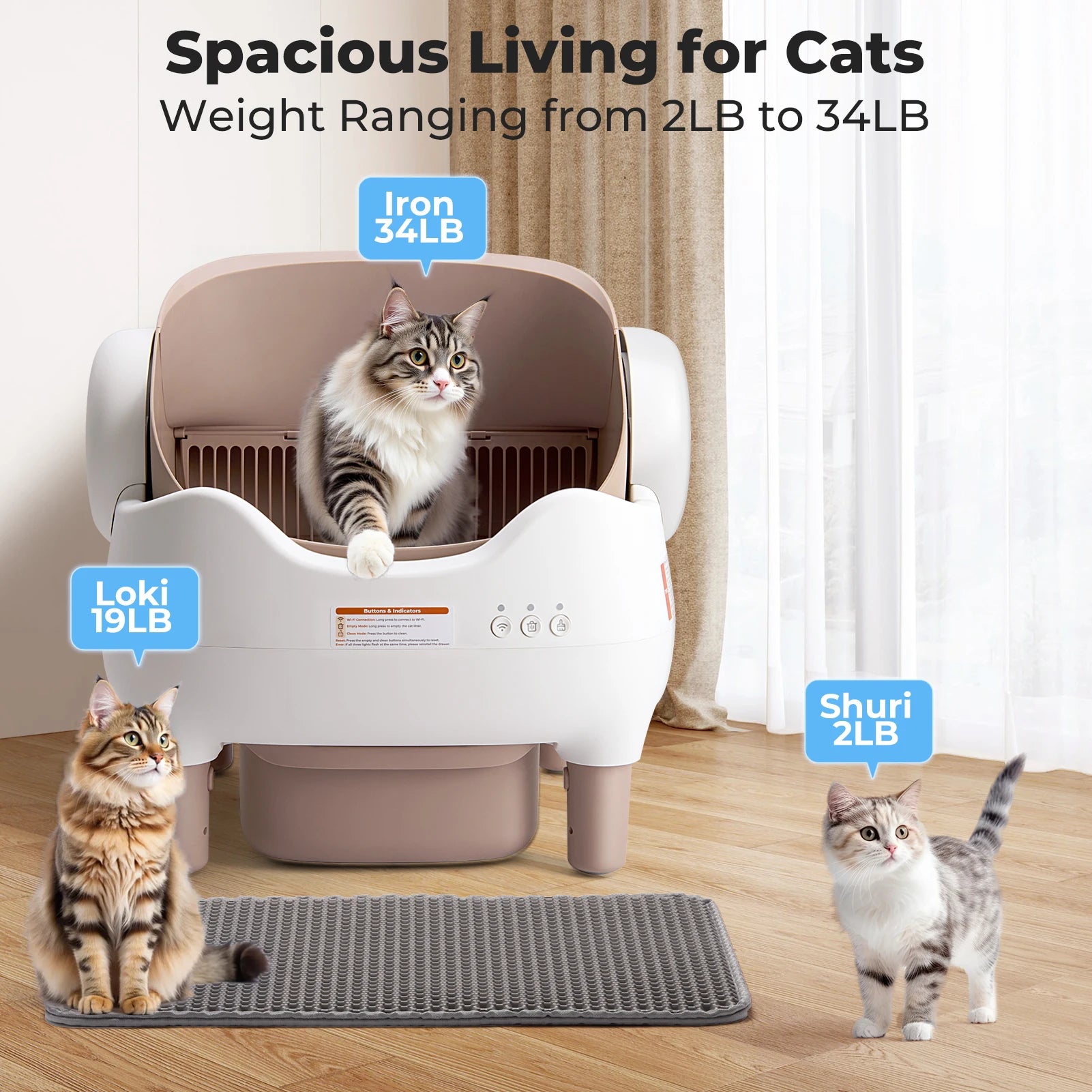 Self Cleaning Litter Box, Automatic Cat Litter Box with APP Control.
