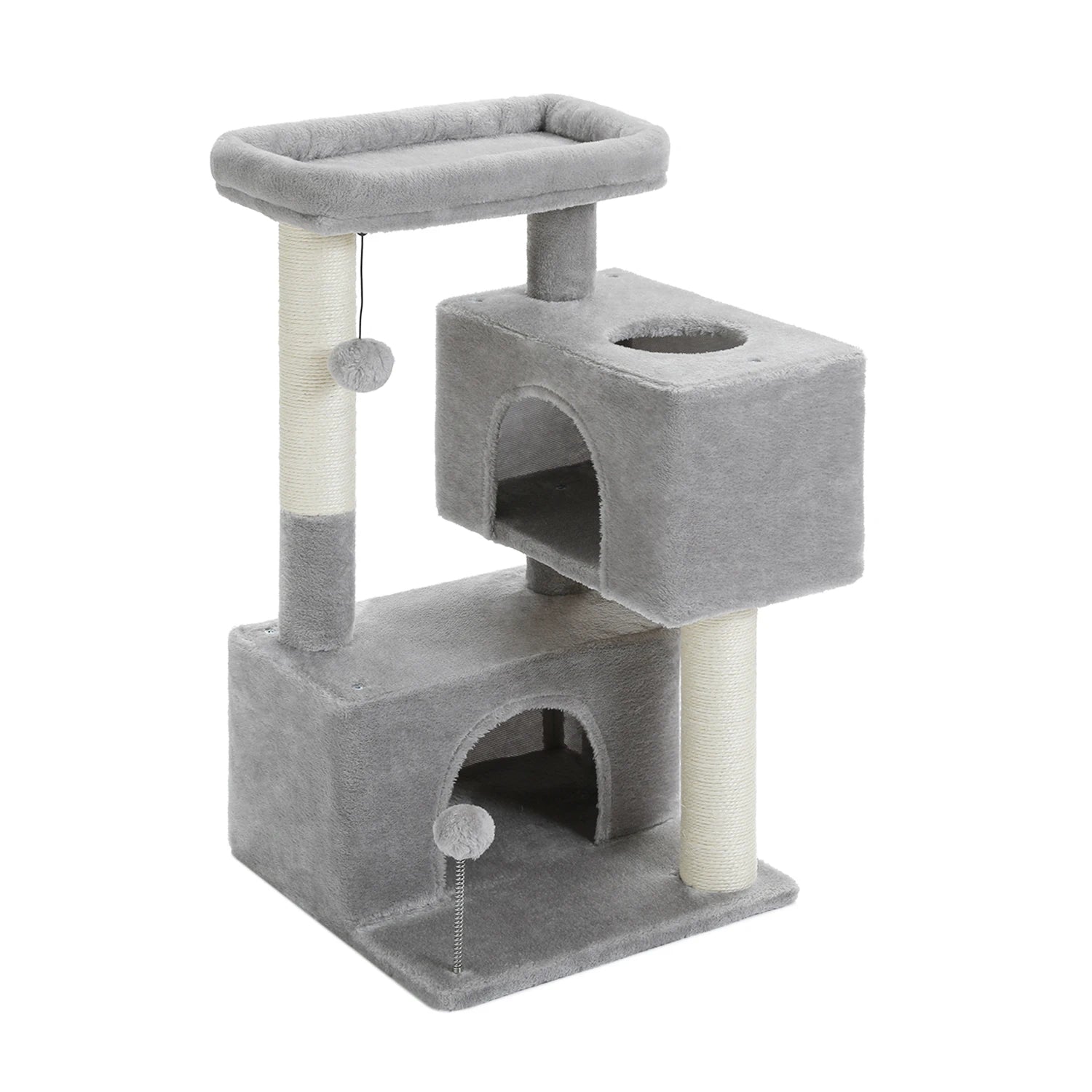 Small Cat Tree Cat Tower with Natural Sisal Scratching Post, Spacious Top Perch.