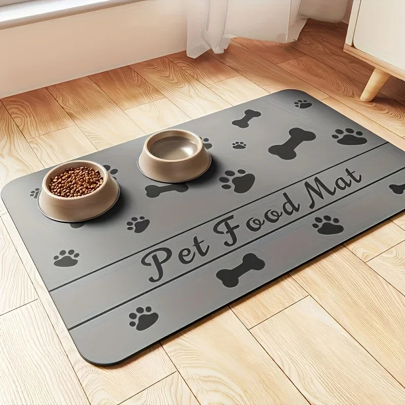 Absorbent Pet Placemat Feeding Mat For Food And Water Bowl.