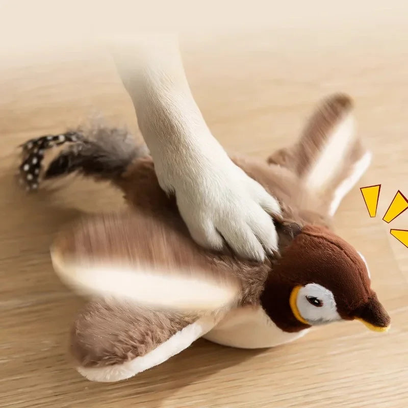 Bird-Shaped Cat Toy Interactive Toys Dog Rechargeable Chirping Flapping Bird.