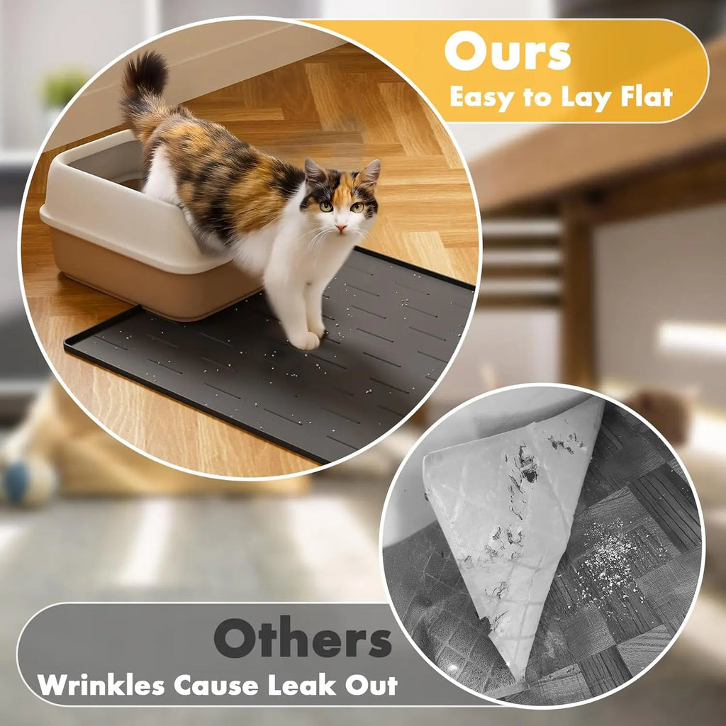 Silicone Cat Litter Trapping Mat, 34''x22'' Large Cat Litter Mat.
