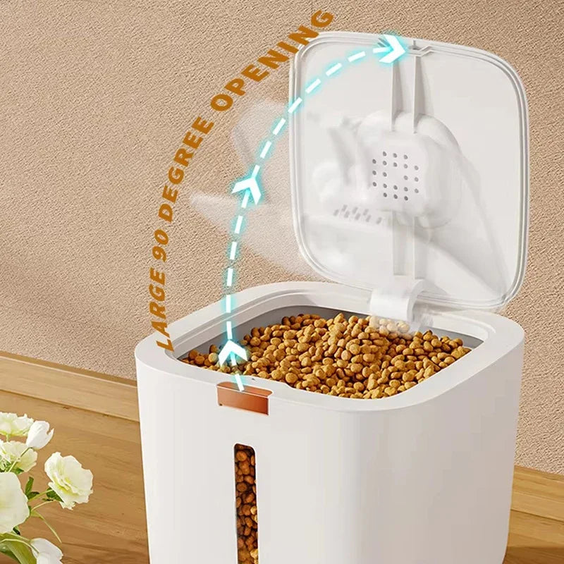Pet food storage barrel food sealed moisture-proof cat food barrel.