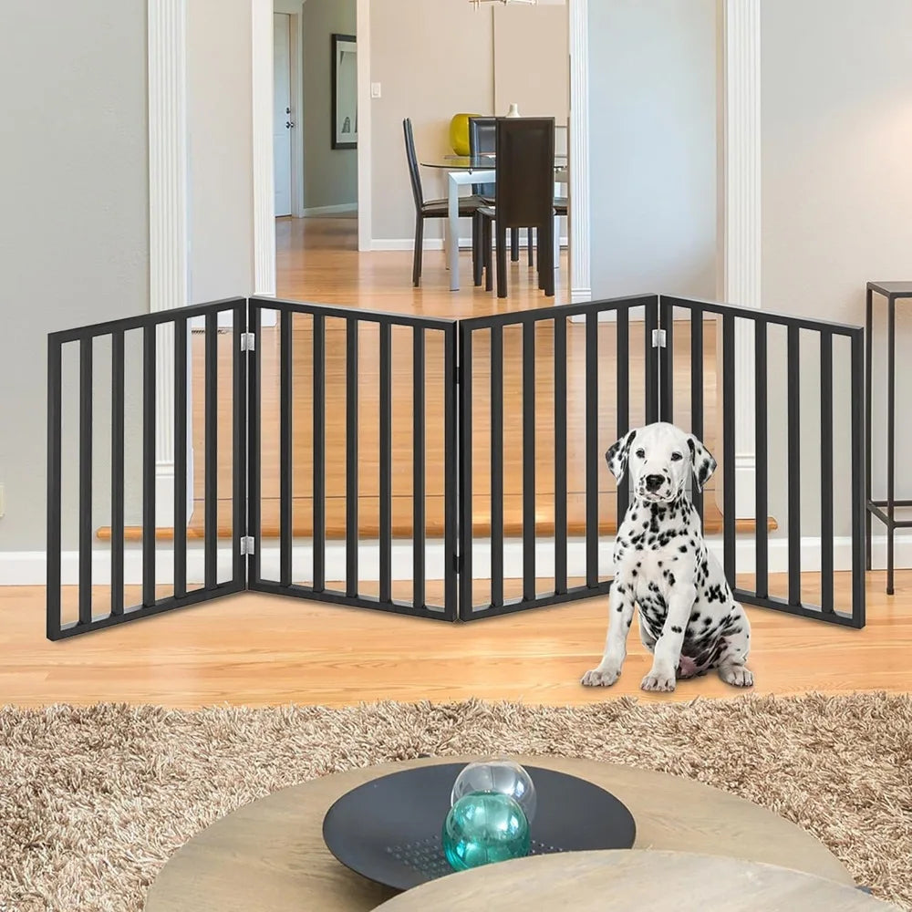 4-Panel Foldable Dog Gate for Stairs and Doorways.
