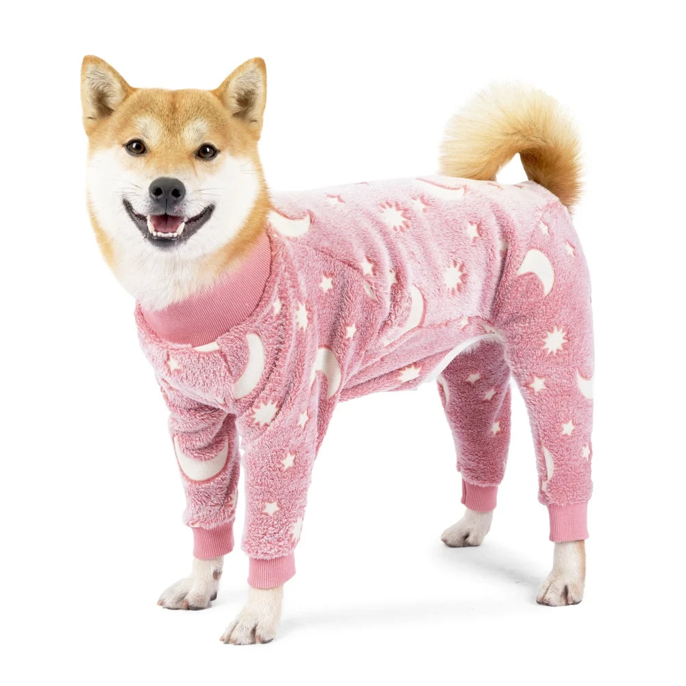 Winter Pet Dog Jumpsuit Clothes Warm Fleece Puppy Dog Pajamas