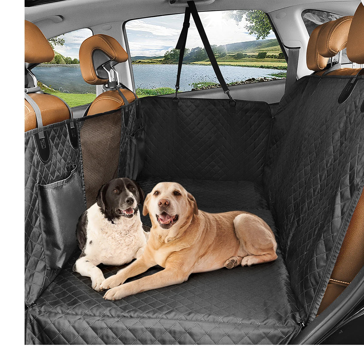 Dog Car Back Seat Extender Pet Backseat Cover Protector.