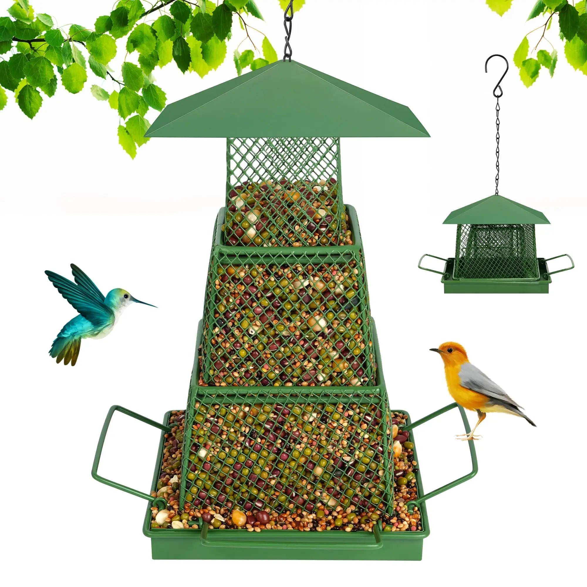 "Seed-Saving" Heavy-Duty Outdoor Bird Feeder - Squirrel Proof.