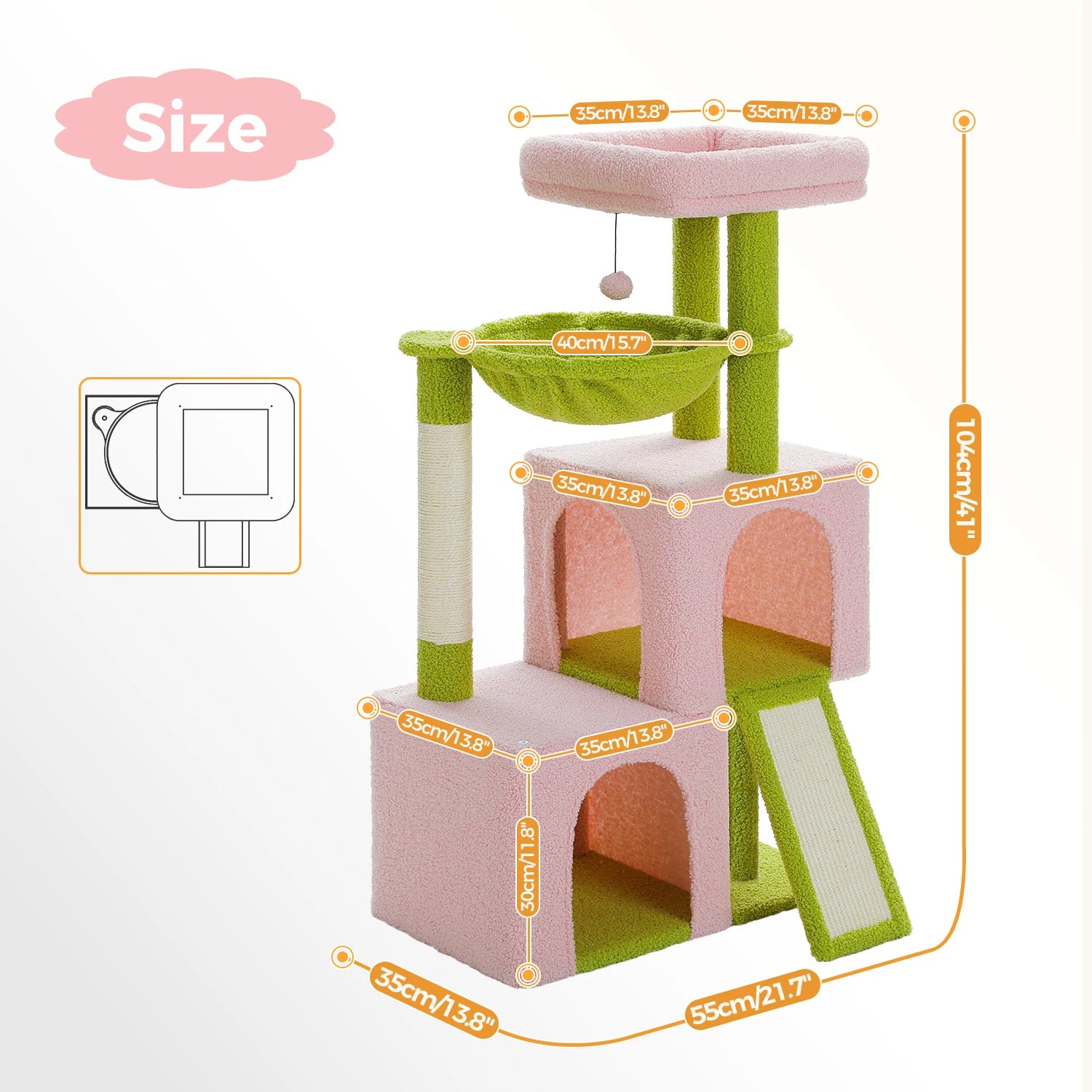 Large Cat Tree for Indoor Cats Multi-Level Cat Tower with Spacious Condos.
