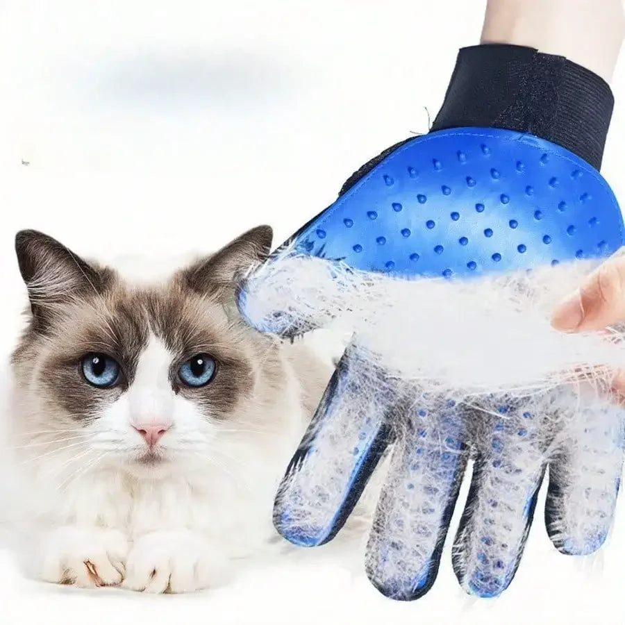 Pet Grooming Gloves for Cats and Dogs, Gentle Hair Removal Brush Mitt,