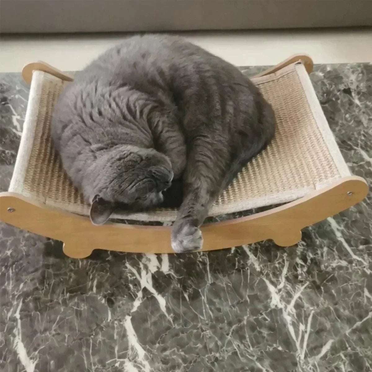 Wooden Cat Scratching Pad with Detachable Bed Multifunctional Cat Scratcher Board.