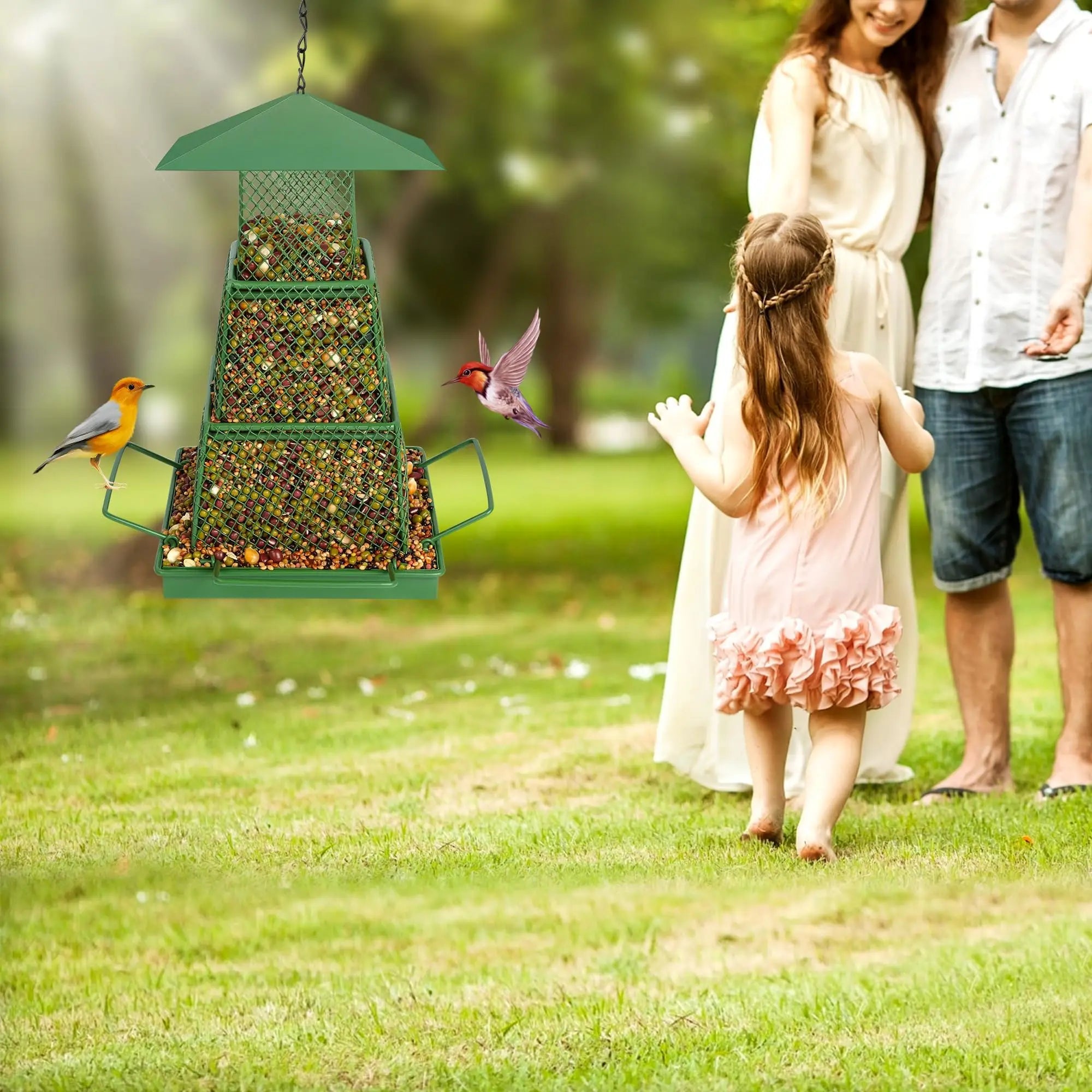 "Seed-Saving" Heavy-Duty Outdoor Bird Feeder - Squirrel Proof.