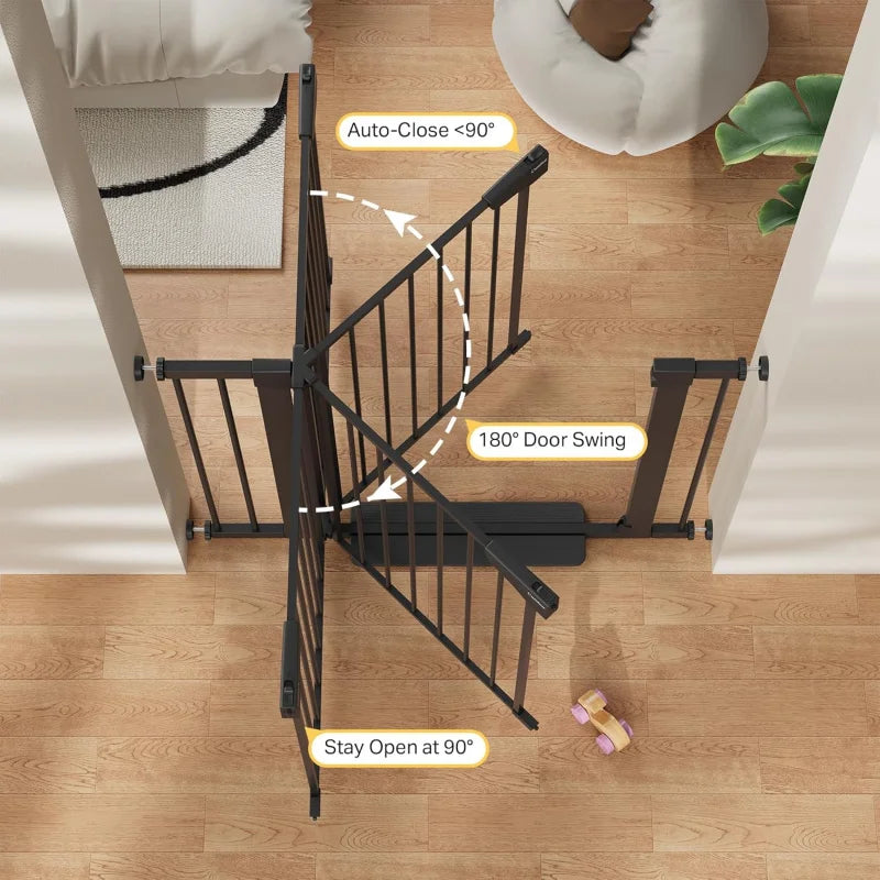 29.7-40.6" Pet Gate for Stairs/Doorways, Mom's Choice Winner, Auto-Close Pressure Mounted, Pet & Child Safety Gate Indoor