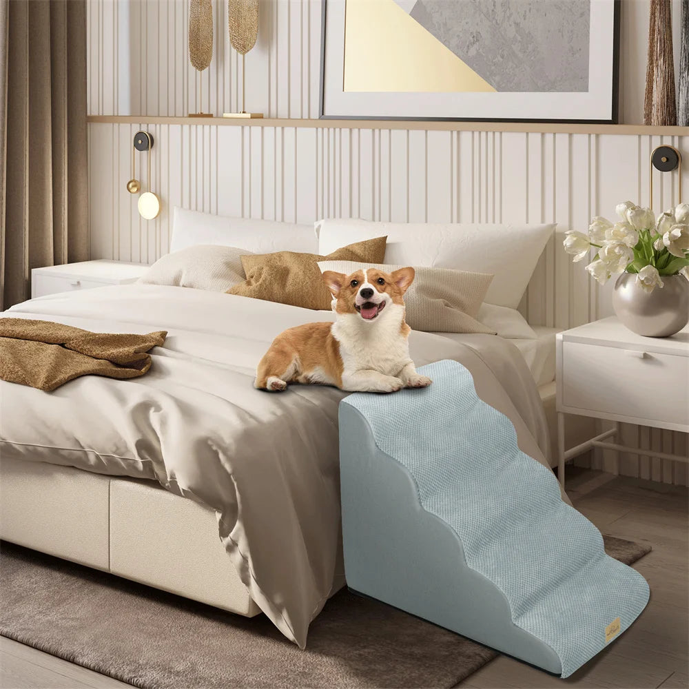 Dog Ramp Step Stairs 5 Steps Pet Stairs for High Beds and Sofa.