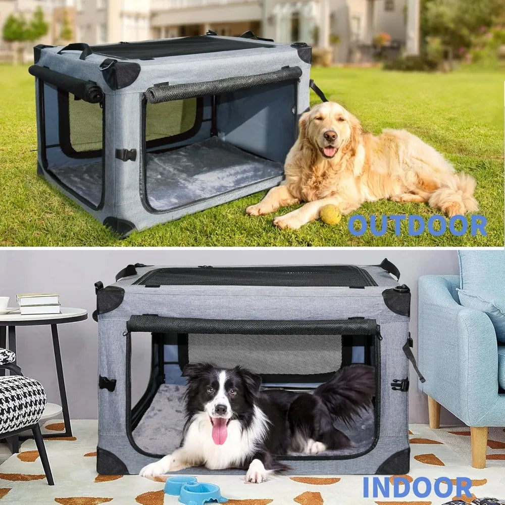 Soft Collapsible Dog Crate - 24 Inch Portable Soft Sided Travel Dog Crate.