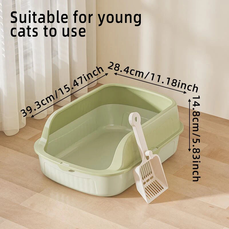 Cat Litter Box Thickening Kitty Sandbox Semi-enclosed High Side Splashproof