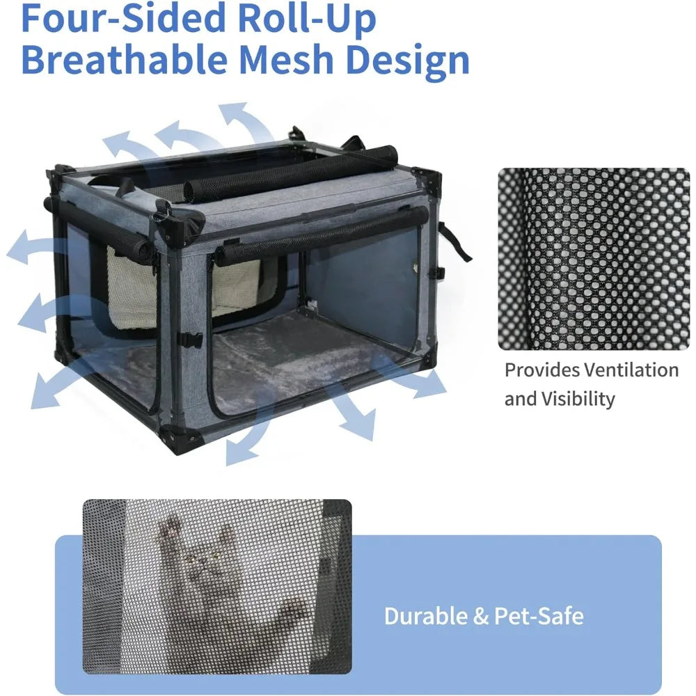 Soft Collapsible Dog Crate - 24 Inch Portable Soft Sided Travel Dog Crate.