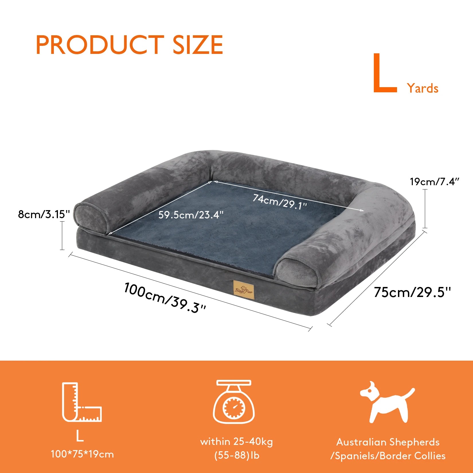 Dog Bed Extra Large Orthopedic Pet Mattress Couch Sleeping Bed.