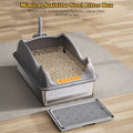 Stainless Steel Cat Litter Box With Lid, XL Metal For Big Cats