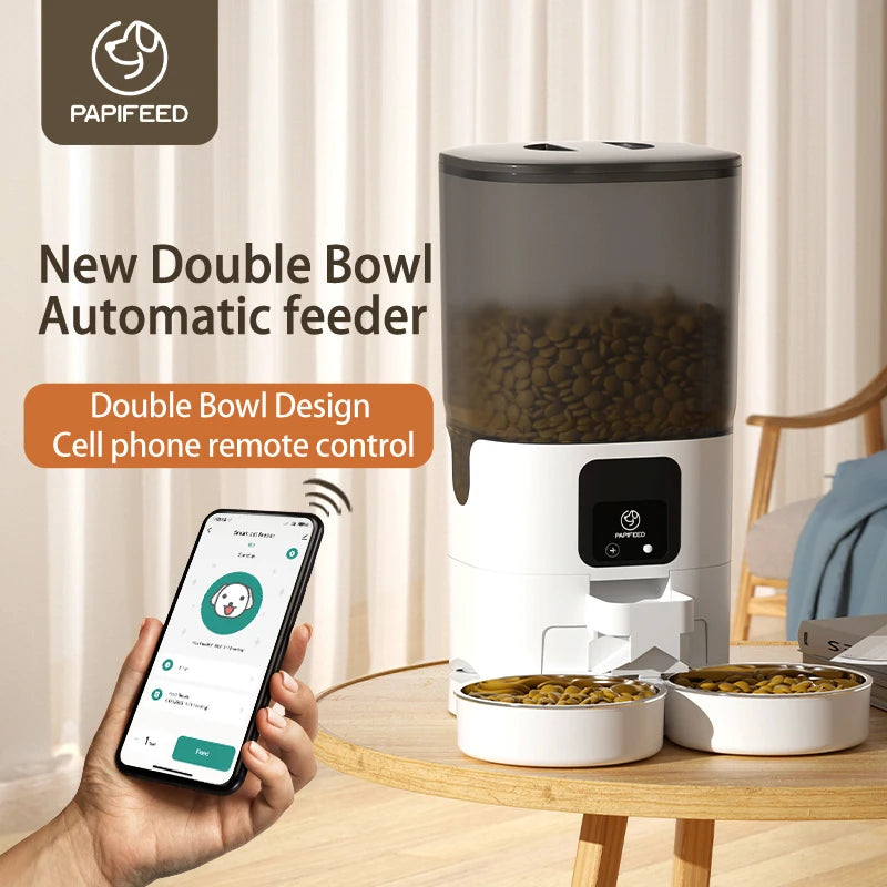 PAPIFEED cat double bowl smart automatic feeder cat food dog food