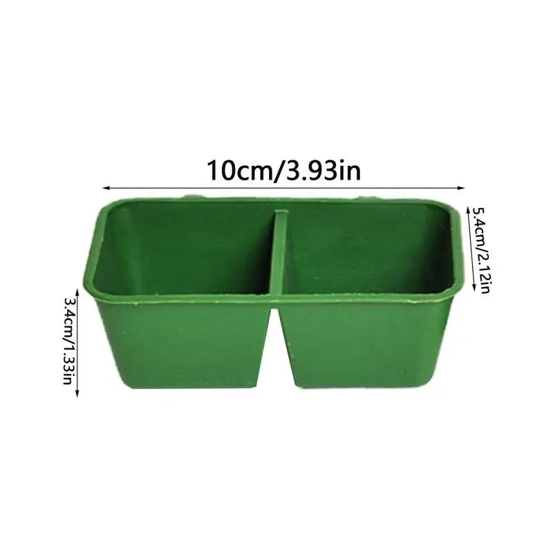 2 In1 Bird Food Water Bowl Dual Feeding Cup Plastic.