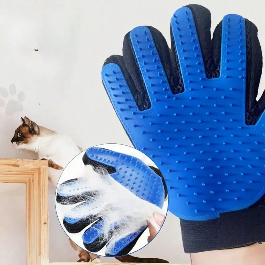Pet Grooming Gloves for Cats and Dogs, Gentle Hair Removal Brush Mitt,