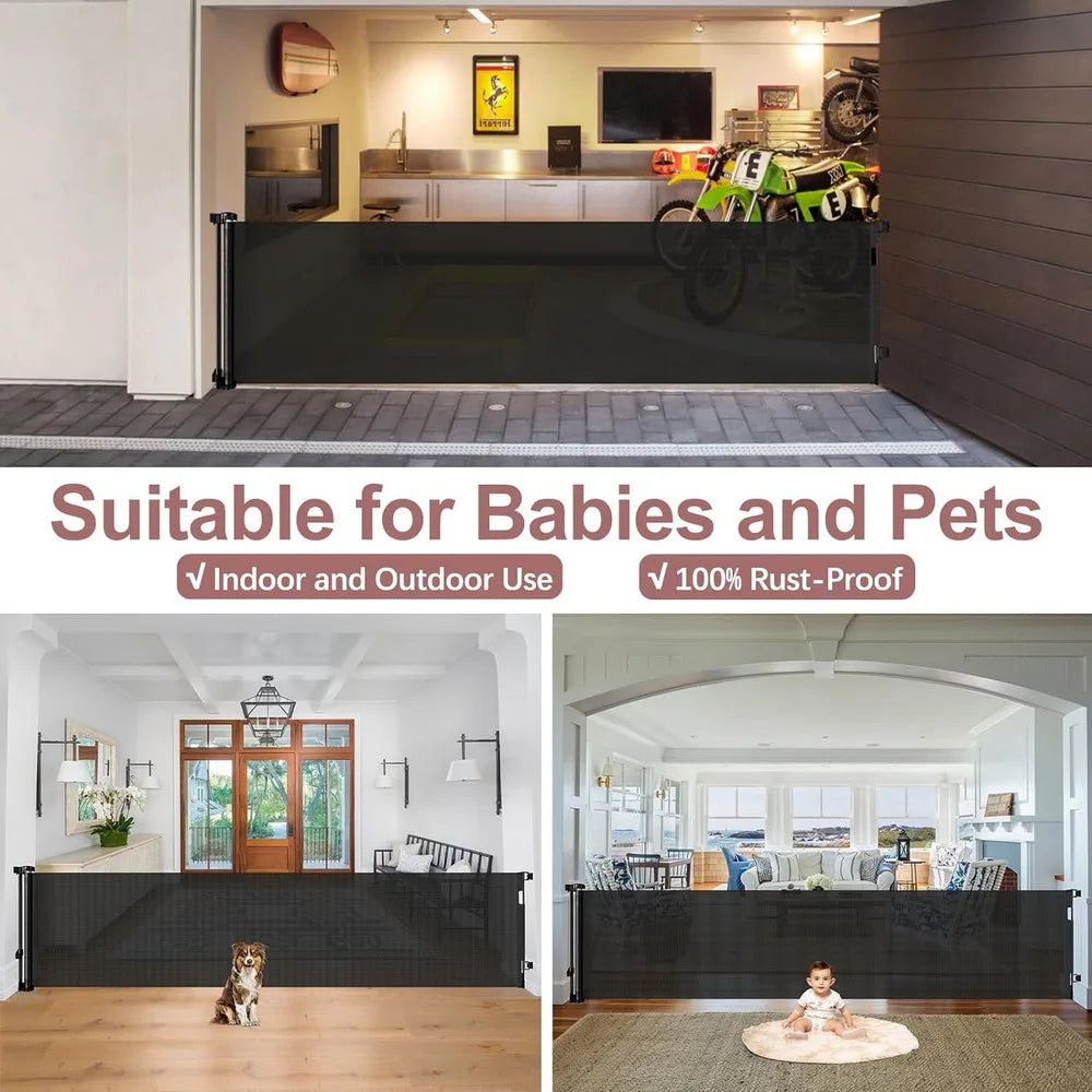 Retractable pet Doorways Safe 120inch Extra Wide.