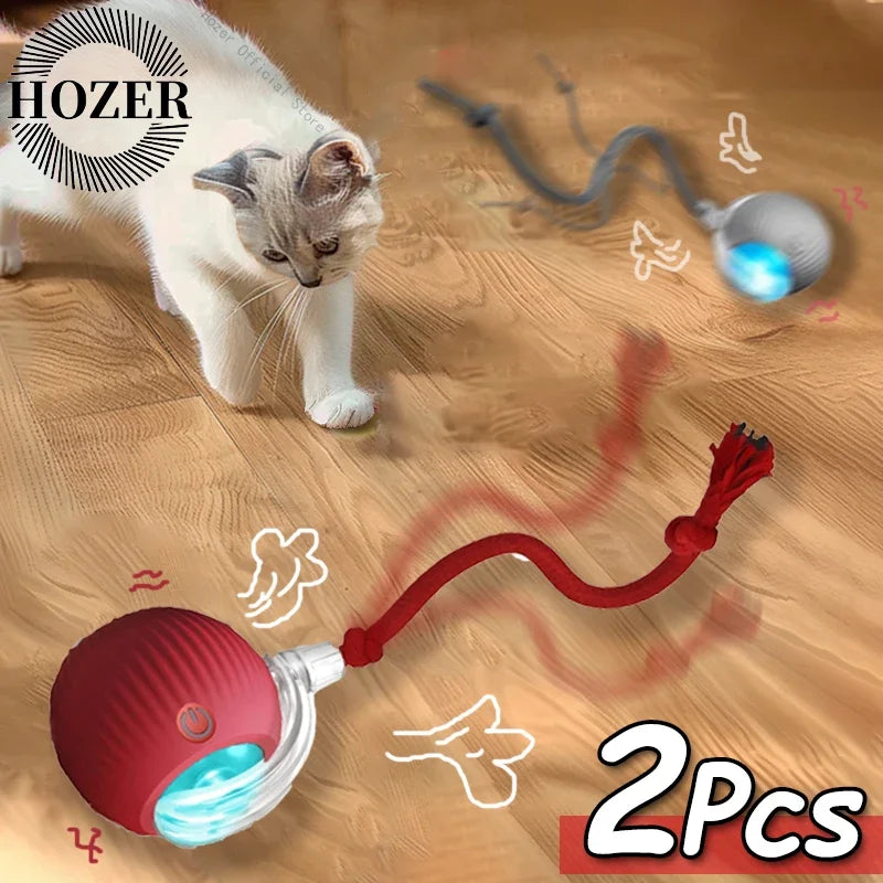 2Pcs Cat Interactive Ball Toys Automatic Rolling Ball.