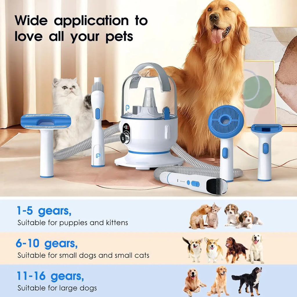 Dog Grooming Kit with 2L Vacuum Suction 99% Pet Hair-Professional Pet Grooming.
