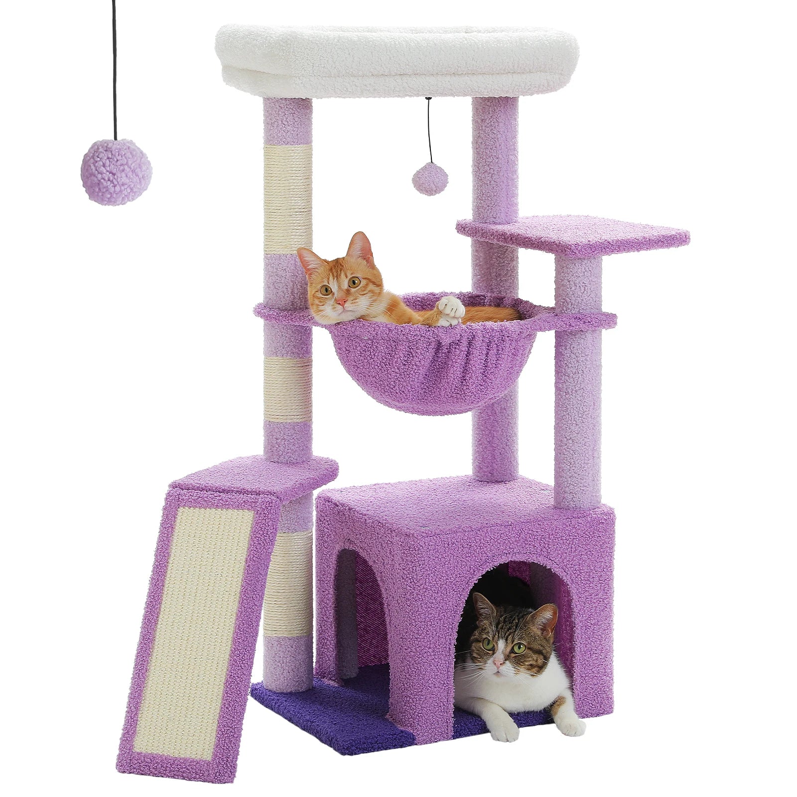 Small Cat Tree Cat Tower with Natural Sisal Scratching Post, Spacious Top Perch.