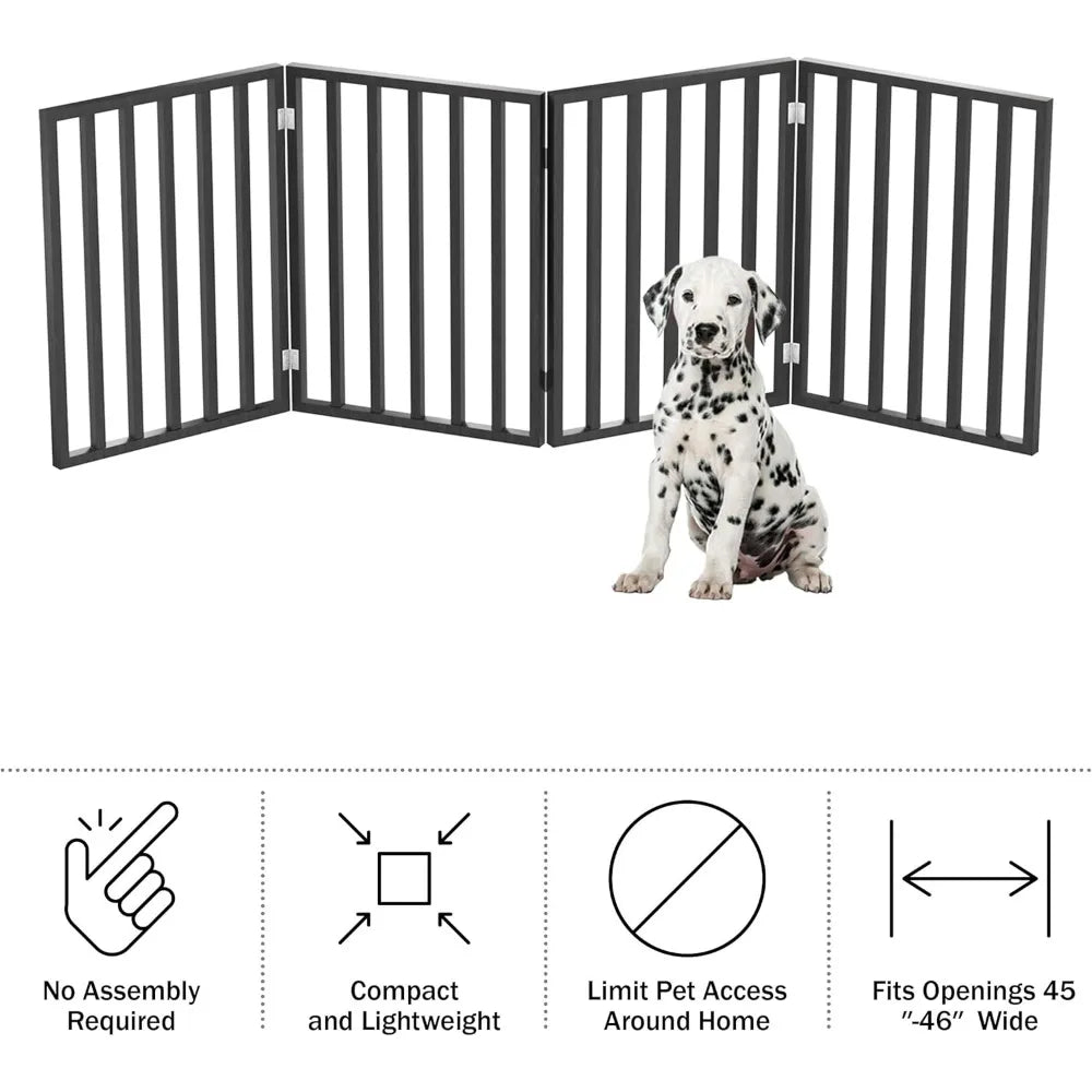 4-Panel Foldable Dog Gate for Stairs and Doorways.