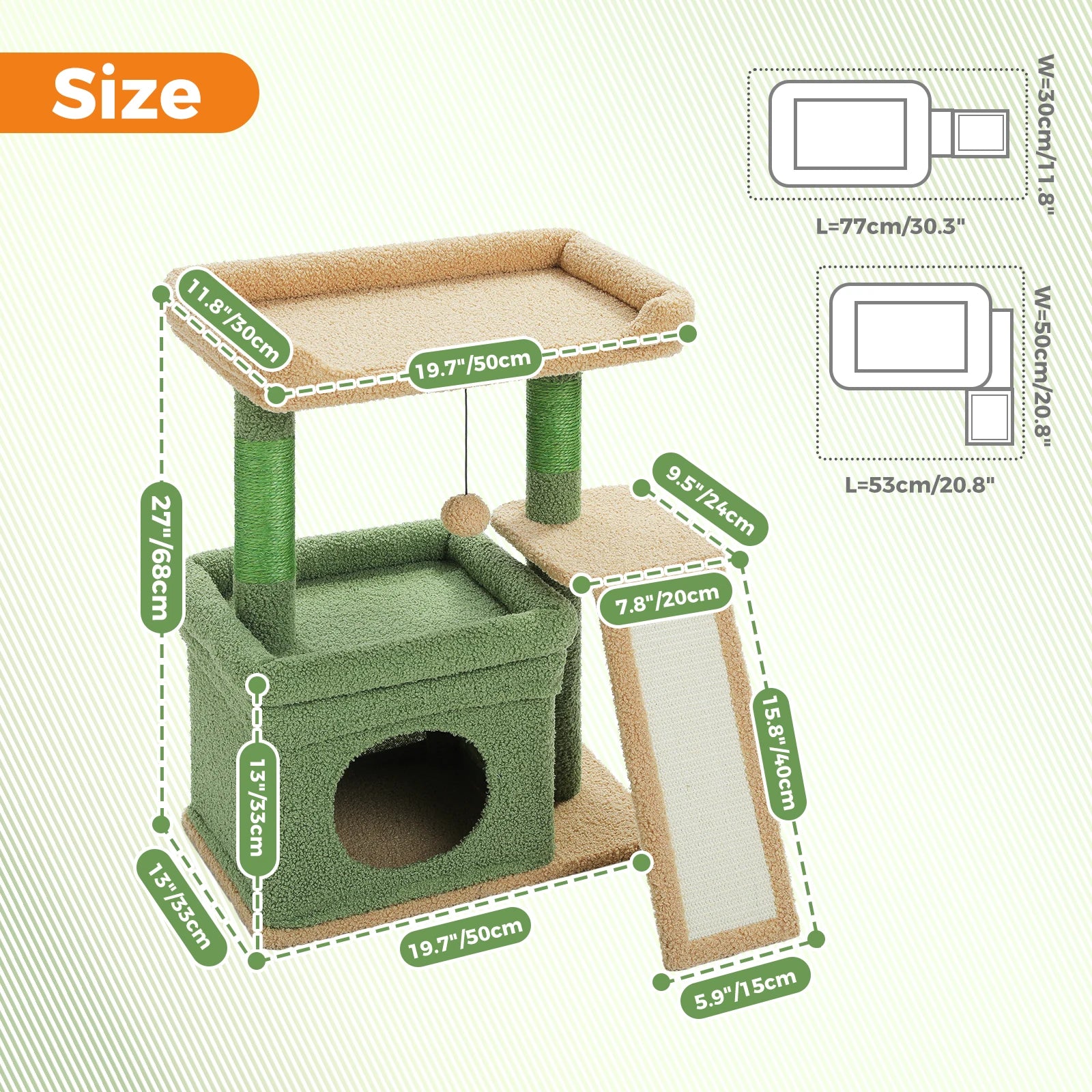 Small Cat Tree for Indoor Cat Tower with Sisal Scratching Post.