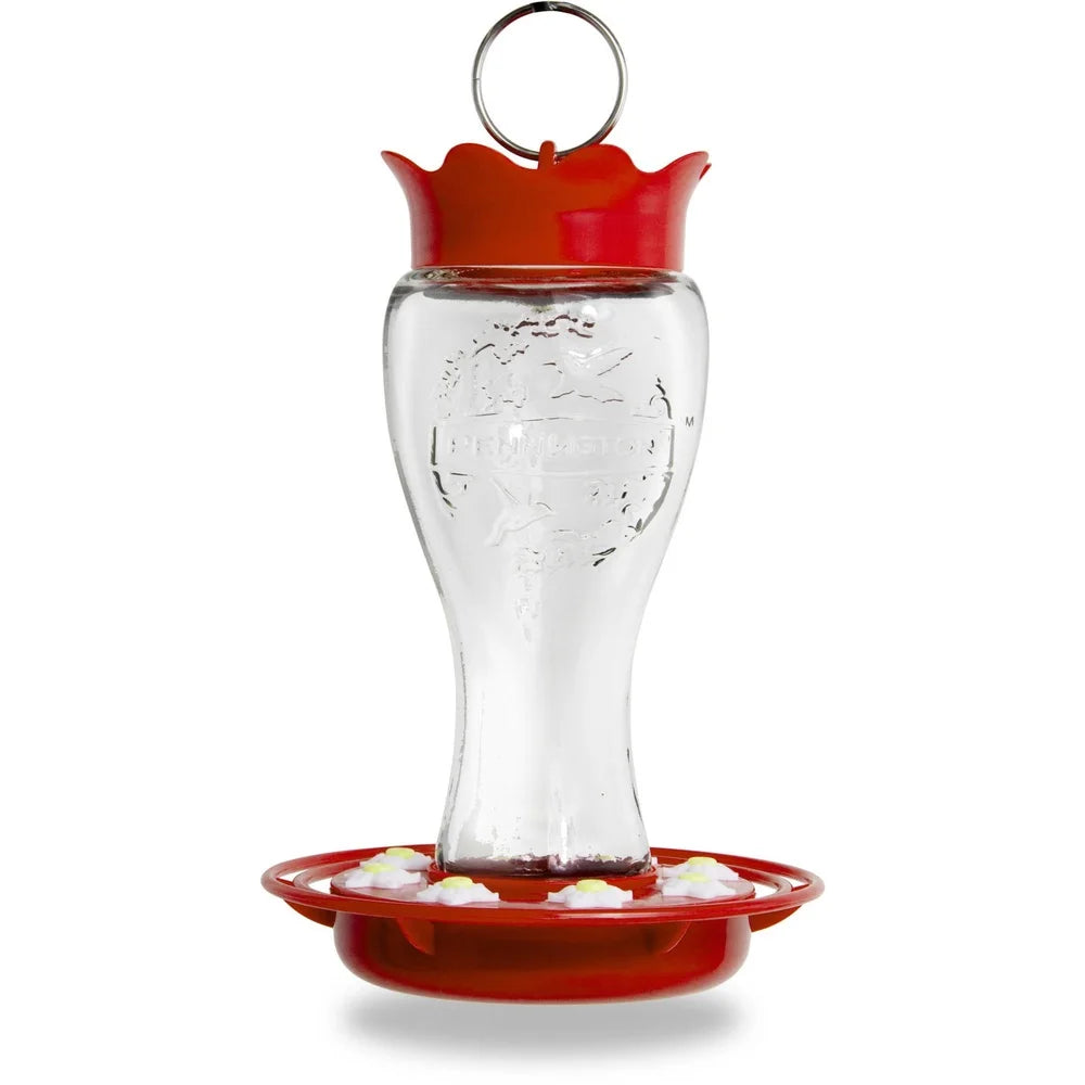 Glass Hummingbird Feeder Bee Resistant Ant Moat Easy Clean Dishwasher Safe.
