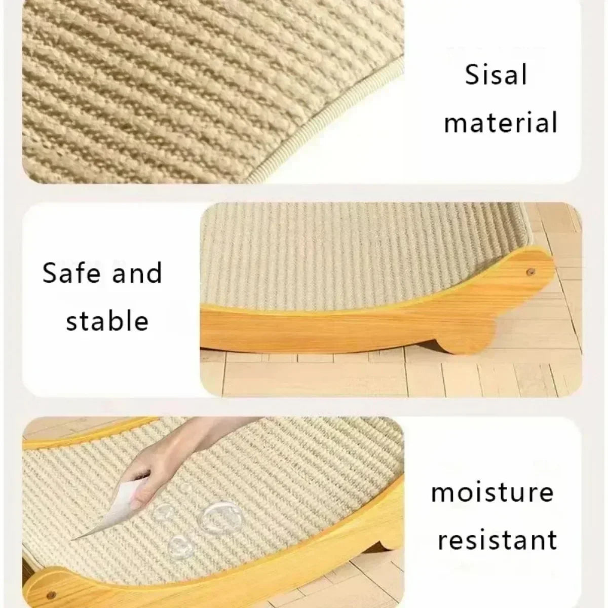 Wooden Cat Scratching Pad with Detachable Bed Multifunctional Cat Scratcher Board.