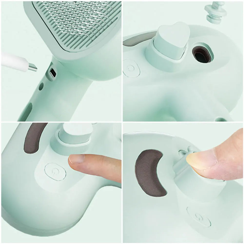 3 in 1 Cat Steam Brush with Release Button.