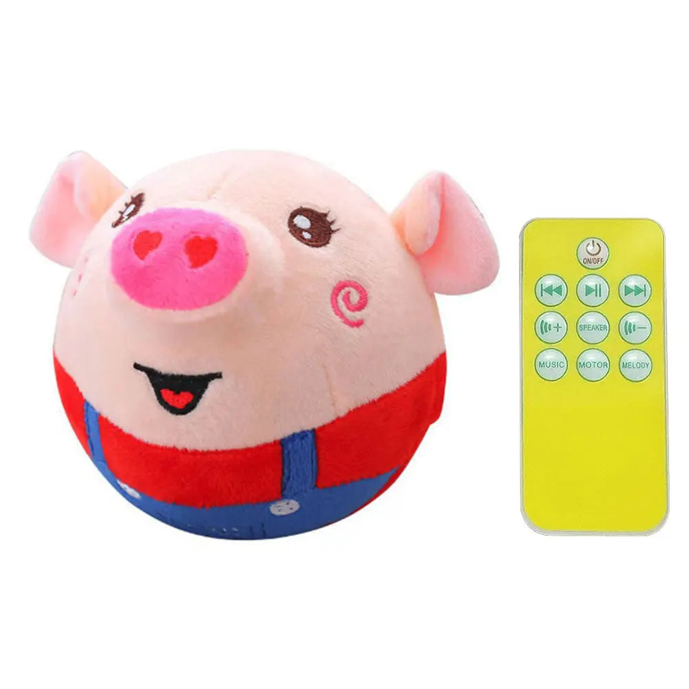 Cartoon Pig Active Moving Pet Plush Toy USB Rechargeable.