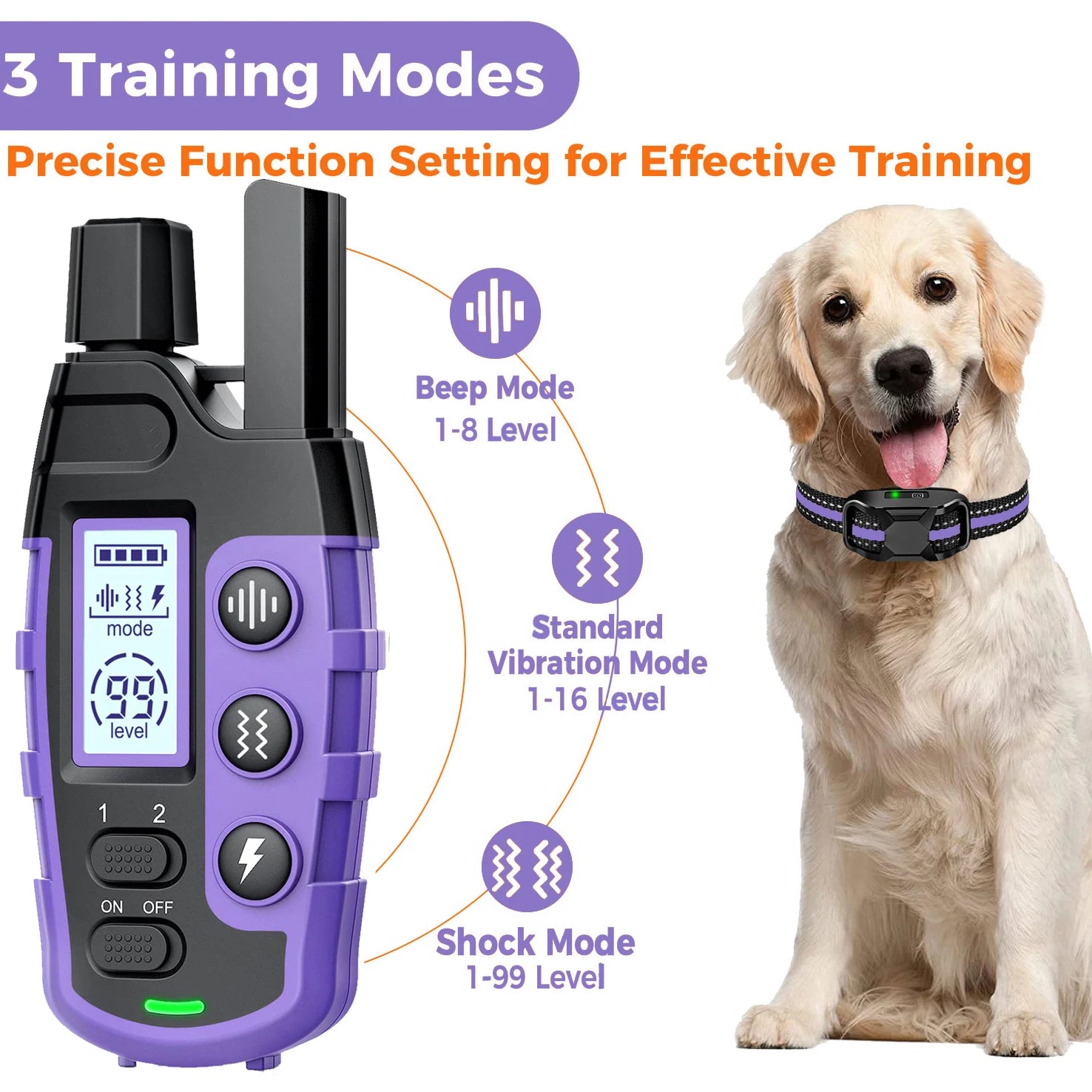 3300Ft Electric Dog Training Collar Remote Control Waterproof Pet Behavior.