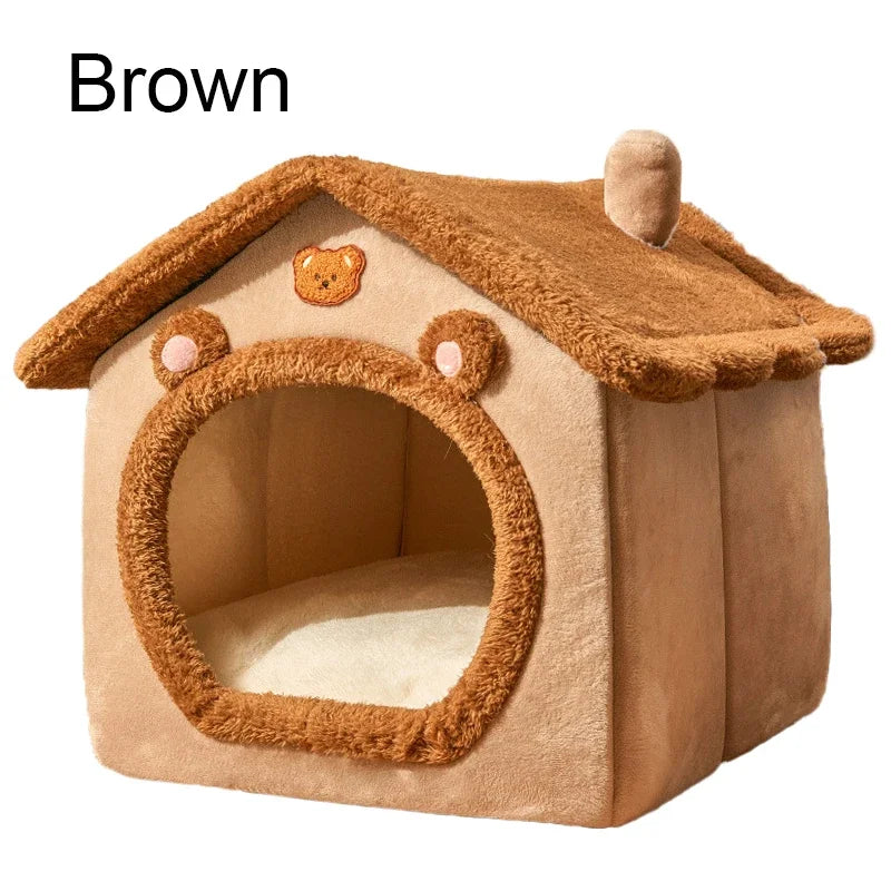 Foldable Pet House Removable Washable Cat House Puppy Cave.
