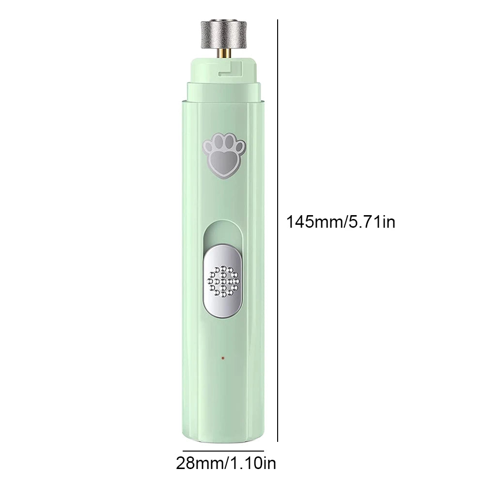 Electric Dog Nail Grinder USB Rechargeable LED Light Pet Nail Trimmer.