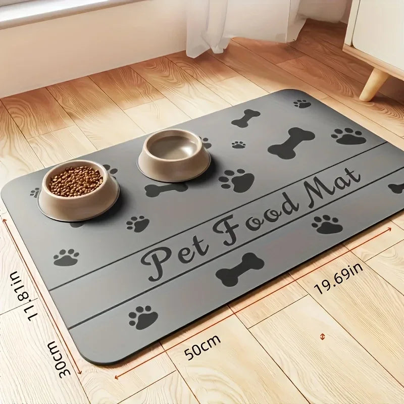 Absorbent Pet Placemat Feeding Mat For Food And Water Bowl.