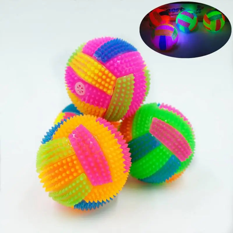Glowing Ball Dog Toy Led Puppy Bouncy Chew Dog Ball Molar Toys for Cats Small Dogs