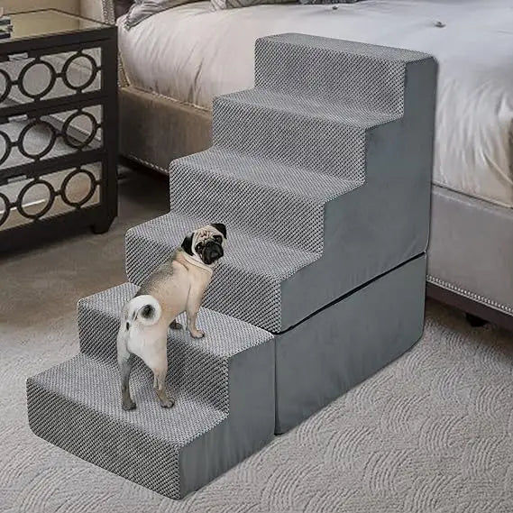 Dog Stairs for High Beds 30-36 inches Tall, 6-Step Pet Stairs/Steps