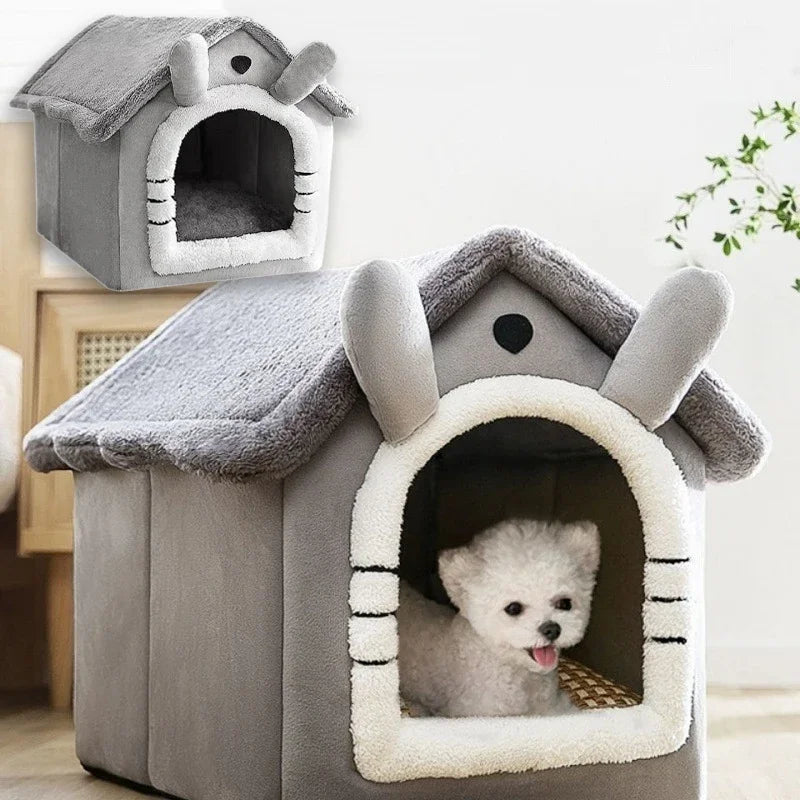 Foldable Pet House Removable Washable Cat House Puppy Cave.