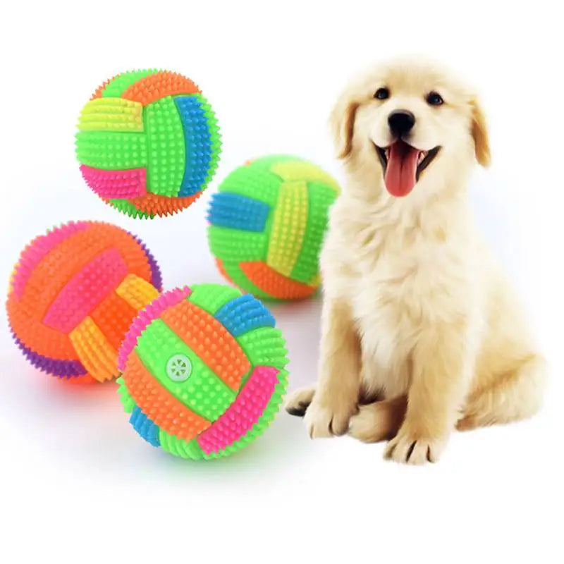 Glowing Ball Dog Toy Led Puppy Bouncy Chew Dog Ball Molar Toys for Cats Small Dogs