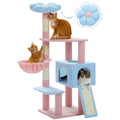 Flower Cat Tree, Multi-Level Cat Tower with Sisal Scratching Posts, Hammock, Ramp, and Top Perch.