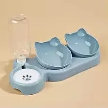 Pet Bowl 3-In-1 Tilt Design Diet Set With Gravity Water Bottle.