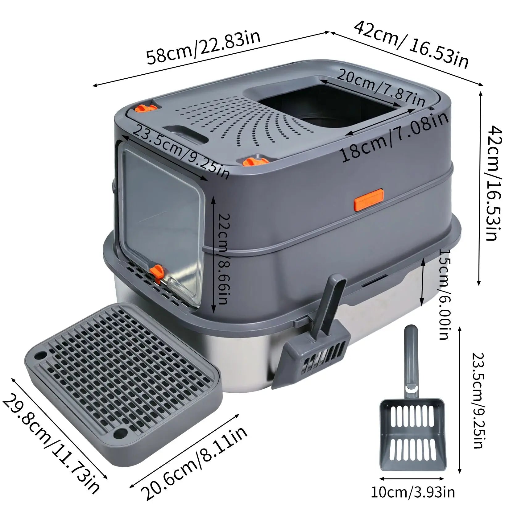 4-Style Cat Litter Box with Lid Large Kitty Litter Box.