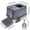 4-Style Cat Litter Box with Lid Large Kitty Litter Box.