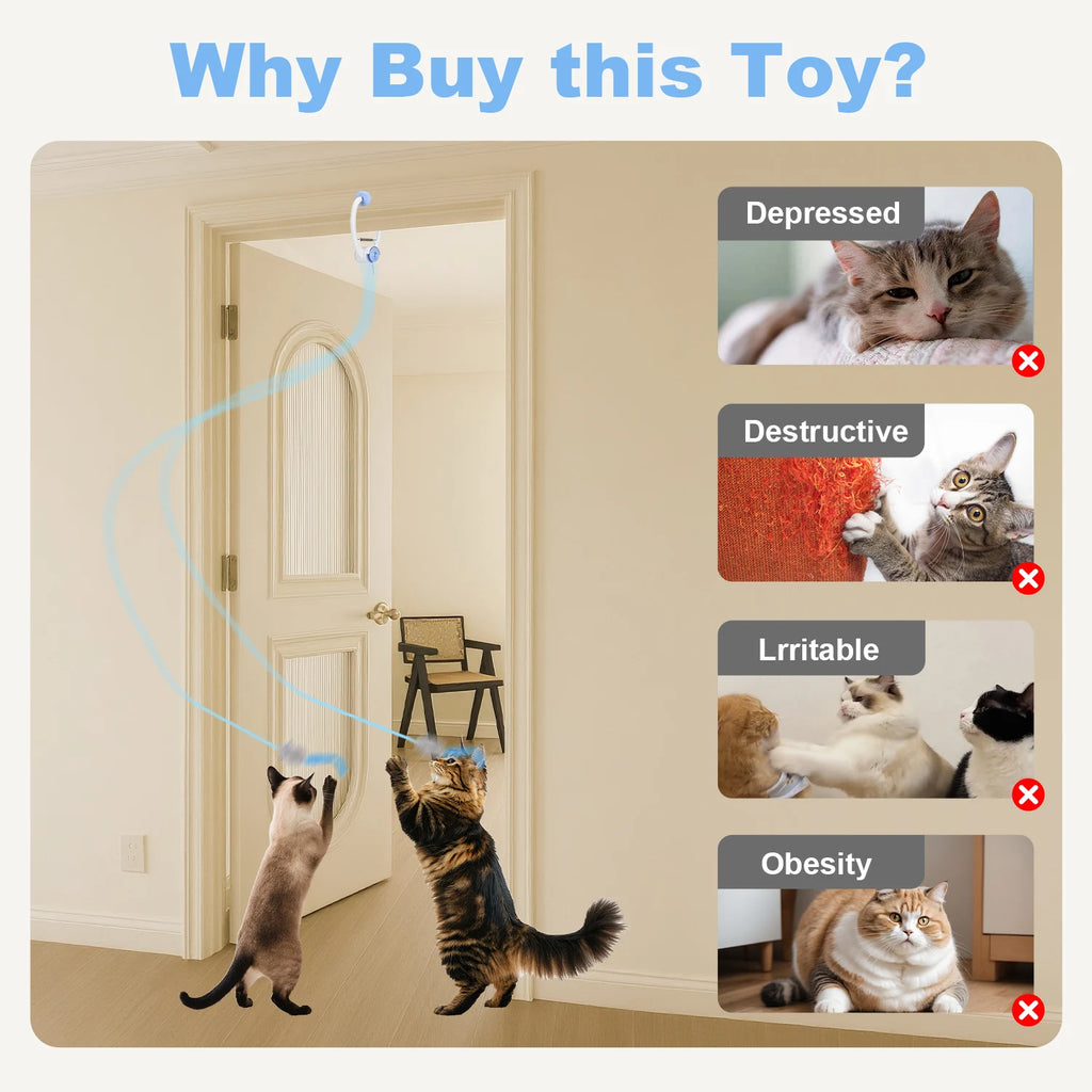 Cat Toys Electric Door Hanging Cat Toy Interactive Cat Toy USB Rechargeable