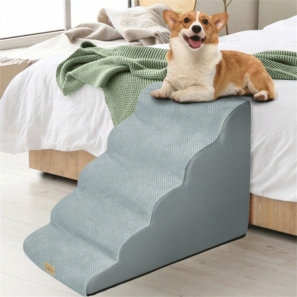 Dog Ramp Step Stairs 5 Steps Pet Stairs for High Beds and Sofa.