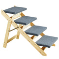 Wooden Pet Steps and Ramp Combo 2-in-1 Design Foldable Access for Beds.