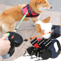 3in1 Double Head Automatic retractable Dog leash Flashlight Poop Bag Dispenser.
